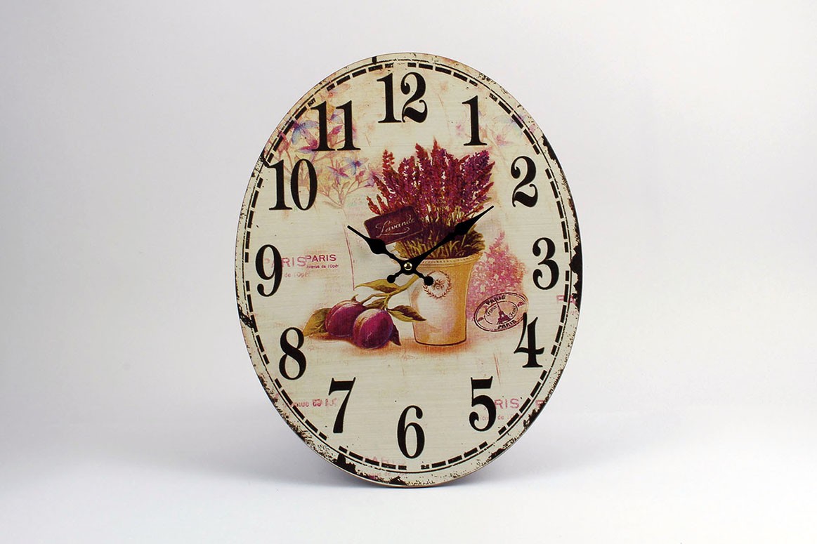 Ceas decorativ de perete Vintage Lavanda