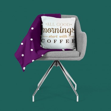 Perna decorativa All good mornings start with coffee