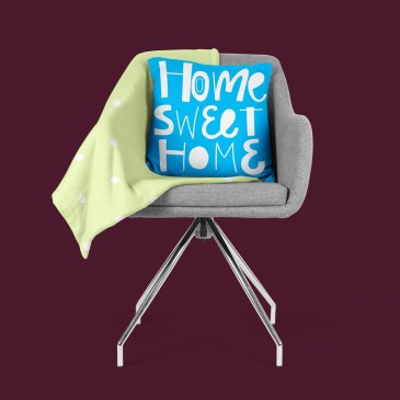 Perna decorativă Home sweet Home Blue 